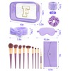 Gift Sets for Women, Initial Makeup Bag with Makeup Brush