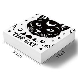 Black Cat Decor for Cat Lover Black Cat Signs Cat Home Office Desk Decor Table Shelf Decor Cats Decor for Home Goth Decor Moon Bathroom Decor 5 X 5 Inches