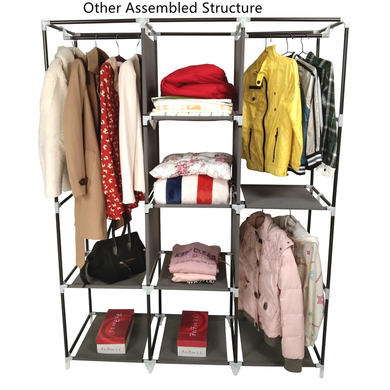 YOUUD Portable Clothes Storage Closet Organizer - Gray