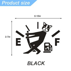 FALVFUN 2PCS Funny Car Fuel Tank Cap Stickers, Reflective High Gas Consumption Vehicle Decal, Fuel Gage Empty Automotive Door Sticker Signs, Universal for SUV, Sedan, Truck (Black)