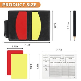 Soccer Referee Card Set, Red and Yellow Warning Cards with Record Paper, Pencil, Card Storage Wallet, Soccer Referee Kit for Football Matches, Training, Sports Games (2 Pack Cards)