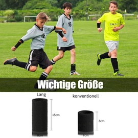 Pack of 2 Sweatbands Wrist 6 Inch Long Sweatbands Elastic Athletic Absorbent Wristbands for Football Basketball Athletics (Black)