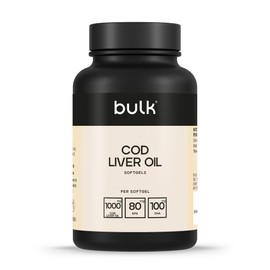 Bulk Bulk Cod Liver Oil Softgels, 1000 mg, Pack of 90, 90 Servings, Packaging May Vary