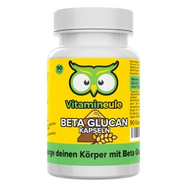 Beta Glucan Capsules - High Dose - 500 mg Powder - 80% Polysaccharides - Quality from Germany - Extract without Additives - Vegan - Laboratory Tested - Vitamineule®