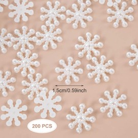 SKHAOVS Pack of 200 White Resin Snowflakes Ornaments Snowflakes for Christmas Tree DIY Crafts Winter Party Birthday Scrapbooking Resin Craft New Year Decoration