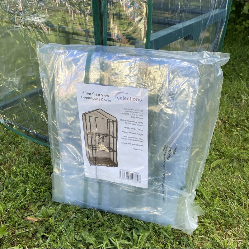 Selections 3 Tier Mini Greenhouse Clear View Replacement Cover