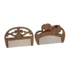 Baluue 2pcs Ergonomic Green Sandalwood Scalp Massagers Anti-static Hair Combs for Relaxation and Improved Sleep Quality Lightweight and Massage Tools for Fatigue Relief