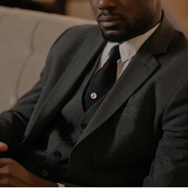 HAWSON Mens Tie Tack With Chain, Purple Crystal Tie Pin for Wedding Business Formal Dress (202463)