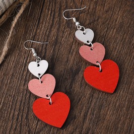 Red Heart Earrings for Women Valentines Day Earrings Love Heart Dangle Earrings Valentines Gifts for Her Valentines Day Accessories Jewelry for Women