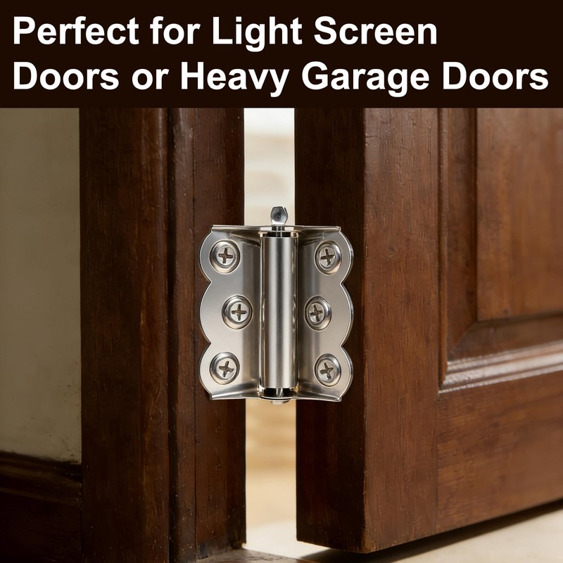 2 Pack Heavy Duty Self-Closing Spring Hinges for Screen Doors,