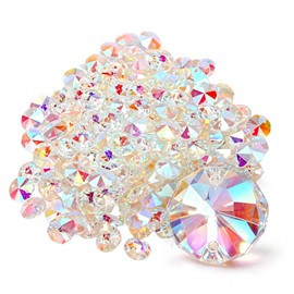 200Pcs 14mm K9 Crystal Octagon Beads AB Finish for DIY