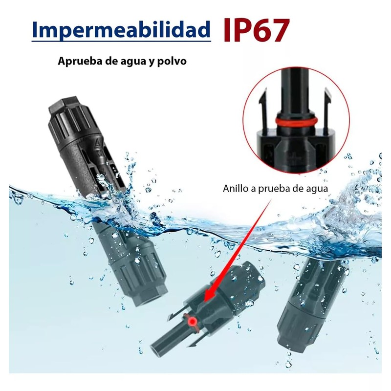 40 Pares Conectores Solares Macho - Hembra MC4 con Llave