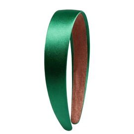 Green Satin Headbands 1 Inch Wide Silk Non Slip Headband for Women DIY Hair Accessories