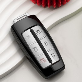 Tengare Genesis Key Fob Cover Car Key Protector Case Key Chain Holder Accessories Black