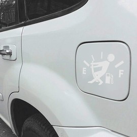 Aufkleber Auto Humor Aufkleber für leeren Kraftstoffverbrauch Aufkleber für leere Kraftstoffanzeige für Auto, LKW, Motorrad, Suv, Universal-Autozubehör (Weiß)