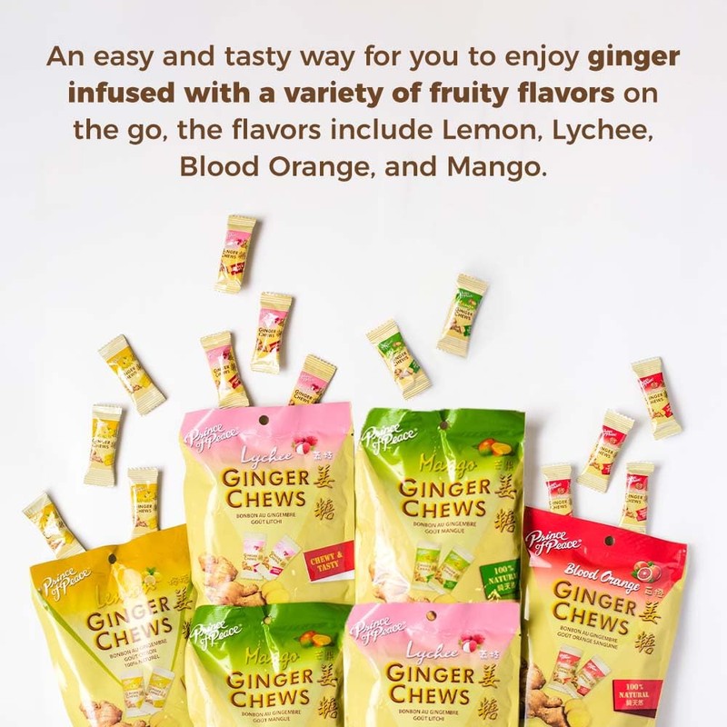 Prince of Peace Ginger Chews Assrted Flavors, 8 oz -