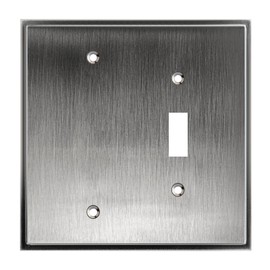 Cover Star Soft Modern Decorative Wall Plate Switch Plate Outlet Cover (Blank/Toggle, Heirloom Silver)
