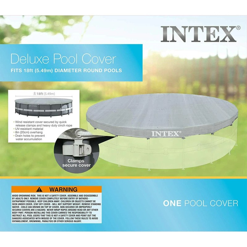 Intex® Intex 18' Ft Round 28041E Swimming Pool Cover for