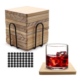 VIBRATITE Unfinished Wooden Coasters, Set of 12, 4 Inch Square Blank Wooden Coasters, Craft Coasters for DIY Architectural Models, Drawing, Painting, Wood Engraving, Wood Burning, Laser Scroll Sawing