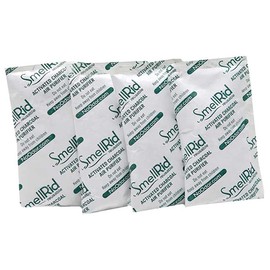 SMELLRID Reusable Activated Charcoal Odor Absorber That Works [10 Pack] - Medium 50 g (3.2" x 5”) Pack Treats 25 Sq. Ft. - Premium Natural Deodorizer for Purse, Helmet, Gloves, Pets, Safe & More