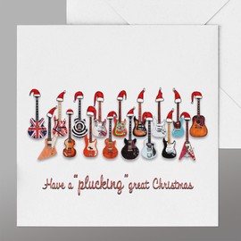 Funny Guitars Christmas Card. Guitar Christmas Card, Guitars Chrsitmas Card