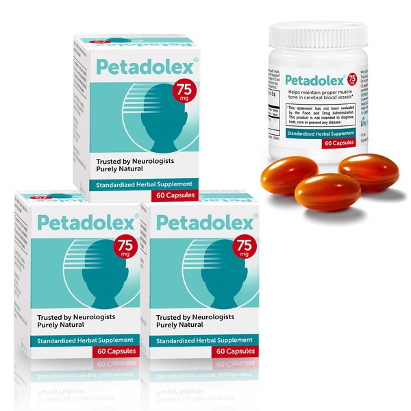 Petadolex Linpharma 75 mg Patented PA-Free Butterbur Root Extract for Brain Health – 3 Btl.