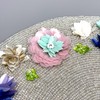 Christian Lacroix Beaded 3D Flowers Placemat Centerpiece Pink Blue Silver