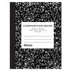 BAZIC Composition Book Wide Ruled 100 Sheet Black Marble Notebook,