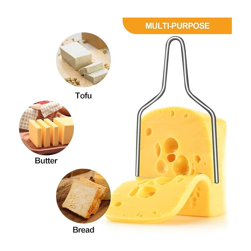 KIBBEH 4 Pcs Stainless Steel Cheese Slicer with Wire Cheese
