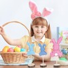 Whaline 6Pcs Easter Bunny Decorations Fabric Tall Standing Plaid Bunny