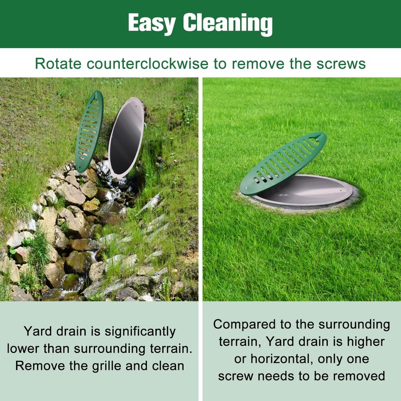 Solaradgy 4 Inch Yard Drain, Green Angled Drainage Grate for