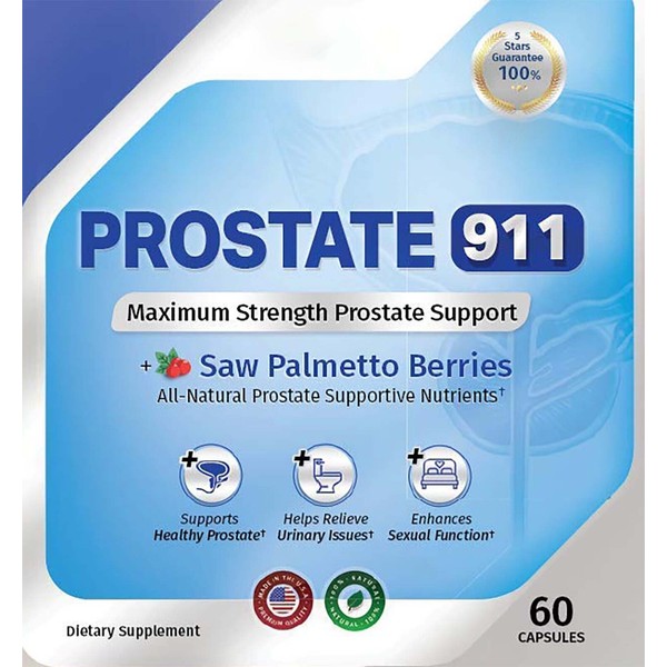 Prostate 911 Maximum Strength Prostate Support Supplement - 60 Capsules