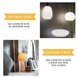 Honoson Lamp Repair Kit Table Rewire Lamp Parts with 3 Way Socket Matching Cord and Essential Hardware Wiring Kit for Table Floor DIY Design Repair Light Do It Yourself(Bronze)