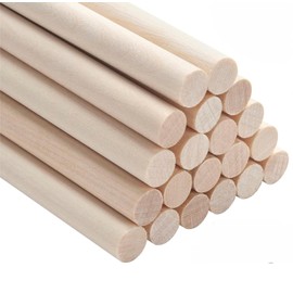 Pack of 20 Natural Round Sticks Wooden Sticks Wooden Dowels for Crafts, 1 cm x 30 cm Round Macrame Wooden Sticks for Crafts, Unfinished Hardwood Sticks for Art and Lantern, Craft Items