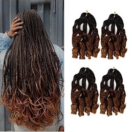Spanish Curly Braids Hair 6 Pack Loose Wavy Spiral Curly French Crochet Hair Braid Synthetic Hair Extensions Pre Stretched Bouncy Braiding 24 Inch (C16)