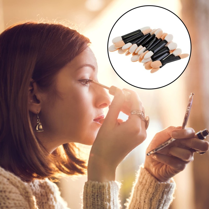 30pcs Eyeshadow Applicator,Eyeshadow Brush Sponge Applicator,Dual Sided Oval Sponge Eyeshadow