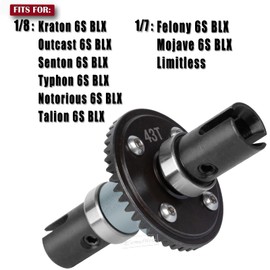 RcarmubWow RC 43T Spur Gear Slipper Clutch Upgrades Part for 1/7 Felony Mojave 6s,Limitless,1/8 Senton Kraton Outcast Notorious Typhon Talion 6s,Steel Slipper Clutch 43T w/ 10T & Drive Cup，Titanium