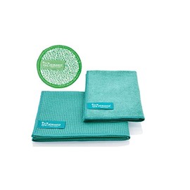 JEMAKO Set of 3 Dry Cloths Medium 45 x 60 cm Professional Cloth Small 35 x 40 cm Duopad Green Mini Diameter 9.5 cm (Turquoise)