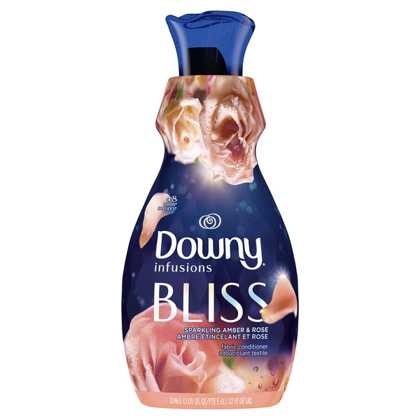 Downy Infusions Liquid Fabric Softener, Bliss, Sparkling Amber & Rose, 32 fl oz