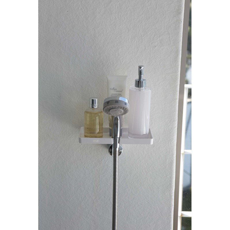 Yamazaki Industries Shower Holder Tray, White, Approx. W 8.7 x