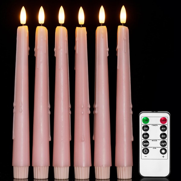 WinsTime WinsTime Led Stabkerzen mit Fernbedienung, batteriebetriebene LED Kerzen Flackernde