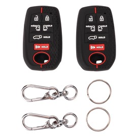 Laisiou Silicone Key Fob Cover Case for Toyota Sienna XSE Platium AWD 2021 2022 2023 2024 2025 6 Buttons Rubber Remote Keyless (Black)