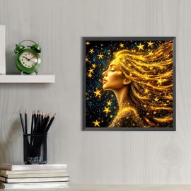 DPOZKU Diamond Painting Kits for Adults Shining Woman Diamonds Art Paint with Diamonds, 5d Diamond Painting Crystal Cross Stitch DIY Round Full Drill Gem Art Crafts Gift Room Wall Decor 12x12 in