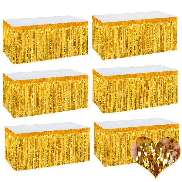 6 Pack 29x108 Inch 2024 New Year Metallic Foil Fringe