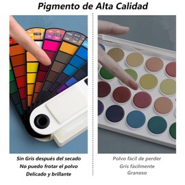 Acuarelas Profesionales, JIEHUA Set de Watercolor Portátil con 42 Colores Avanzados y Pincel de Agua, Principiantes y Profesionales