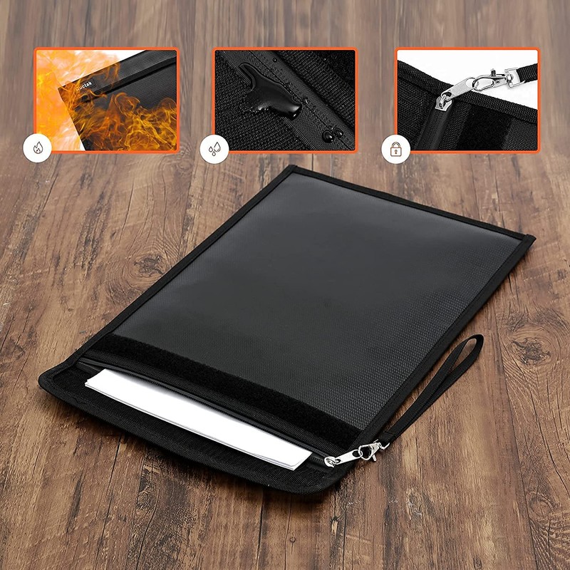 Fireproof Bag(2000℉), 15 x 11 Inches Waterproof and Fireproof Money