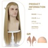 Long Blonde Straight Wig with Elf Ears for Men Costume