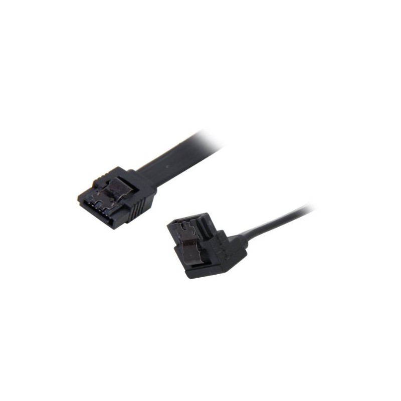 Nippon Labs SATA3L0.8FT-90/180BK 10-Inch Sata Cable with Locking Latch, Black