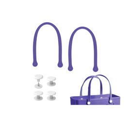 Lopqix Replacement Straps for S/M Rubber Beach Bag, Replacement Handles with 4 Snaps, EVA Bag Strap Replacement (Purple)