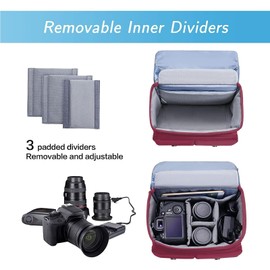 MOSISO Estuche de Cámara Bolsa Mensajero de Hombro,DSLR/SLR/Mirrorless Fotografía Vintage PU Cuero Solapa Gadget Bolsa con Lluvia Cubierta Compatible con Canon/Nikon/Sony Cámara y Lente,Rojo